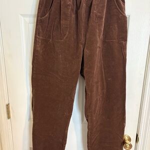 Denim&Co Brown Corduroy Pants Relaxed Fit